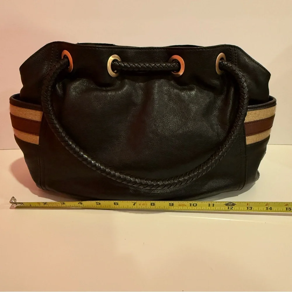 Cole Haan Small Denney Bag Black Chestnut Spectator Saddle Unit Style B21826